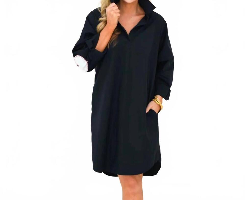 NEW CARYN LAWN preppy heart elbow dress in navy